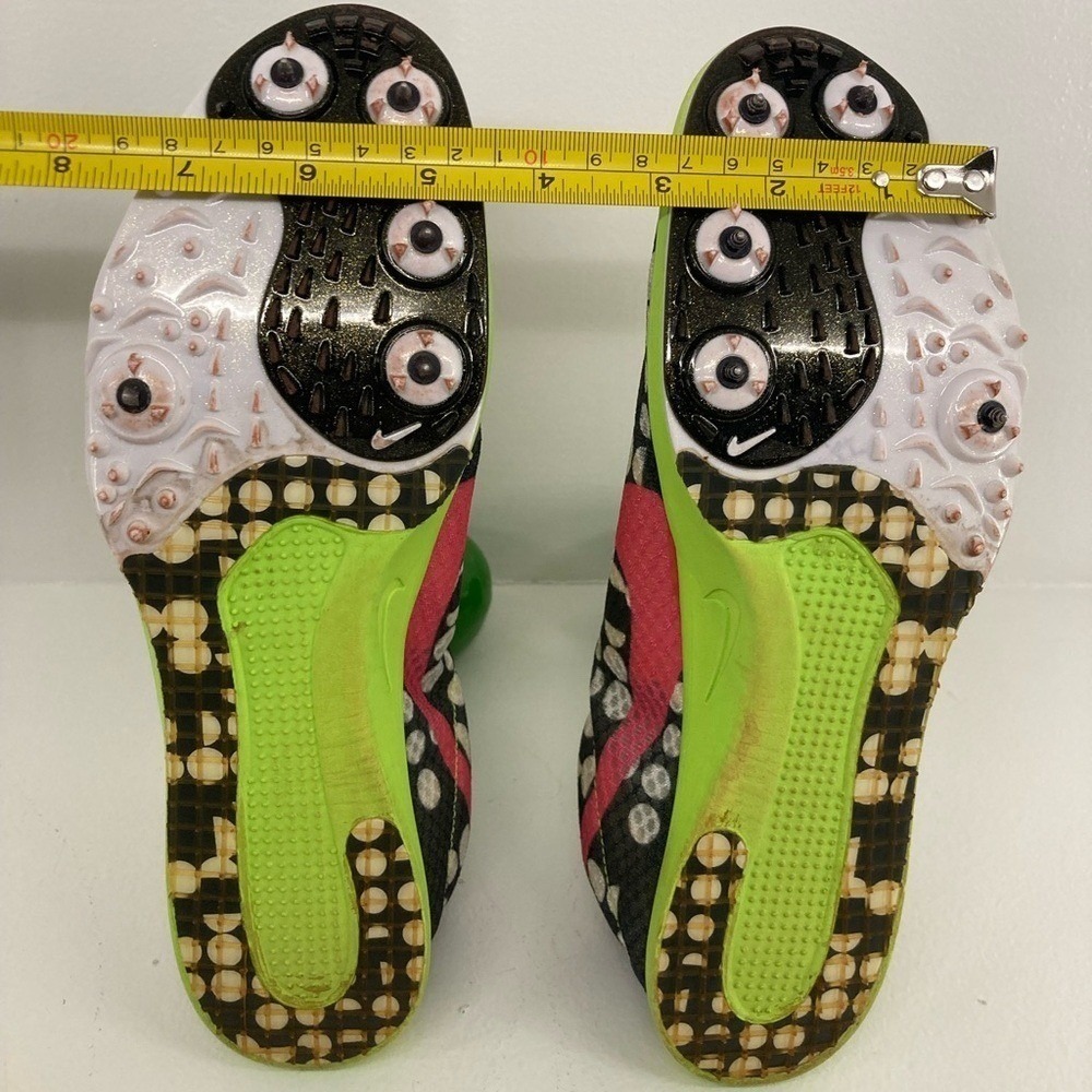 Nike Zoom Neon Highlighter Yellow Track Shoes w/Black and Pink Accents - Picture 10 of 16